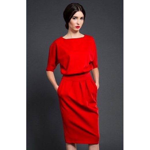 Kasia Miciak design mono sukienka czerwona ze sklepu intimiti.pl w kategorii Sukienki - zdjęcie 187909185