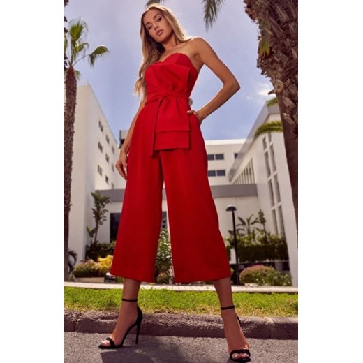 Gorsetowy kombinezon z kokardą czerwony M571 ze sklepu intimiti.pl w kategorii Kombinezony damskie - zdjęcie 187909257