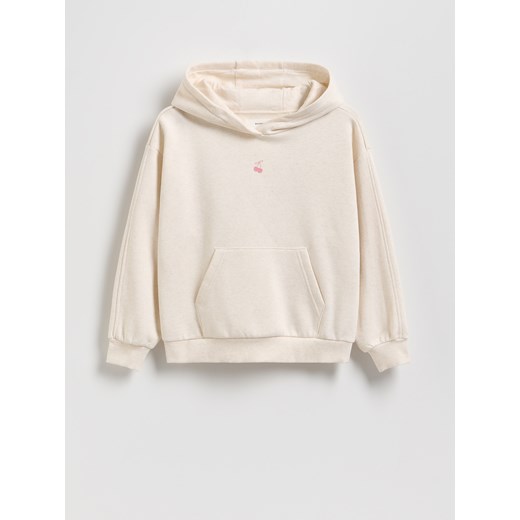Reserved - Bluza z kapturem - kremowy Reserved 146/152 (10-11 lat) okazja Reserved