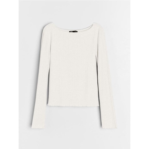 Sinsay - Bluzka z długimi rękawami - kremowy ze sklepu Sinsay w kategorii Bluzki damskie - zdjęcie 187910198