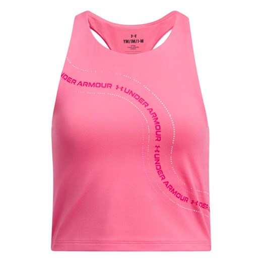 Dziewczęcy top treningowy Under Armour G Motion Branded Crop Tank - różowy ze sklepu Sportstylestory.com w kategorii Bielizna dziecięca - zdjęcie 187911135