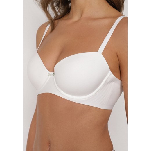 Biały Gładki Biustonosz o Klasycznym Fasonie Amanei ze sklepu renee.pl w kategorii Biustonosze - zdjęcie 187912435