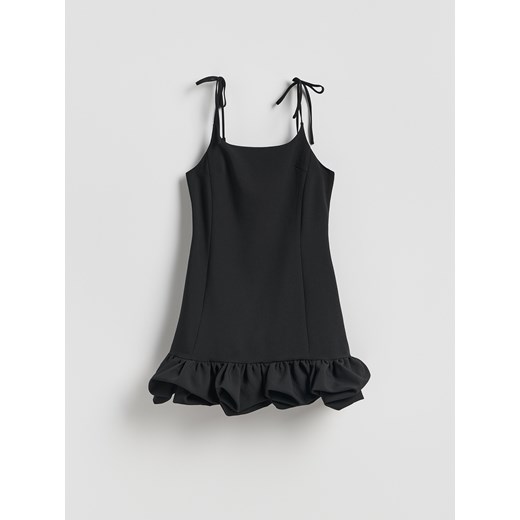 Reserved - Sukienka mini z wiązaniem - czarny ze sklepu Reserved w kategorii Sukienki - zdjęcie 187912467
