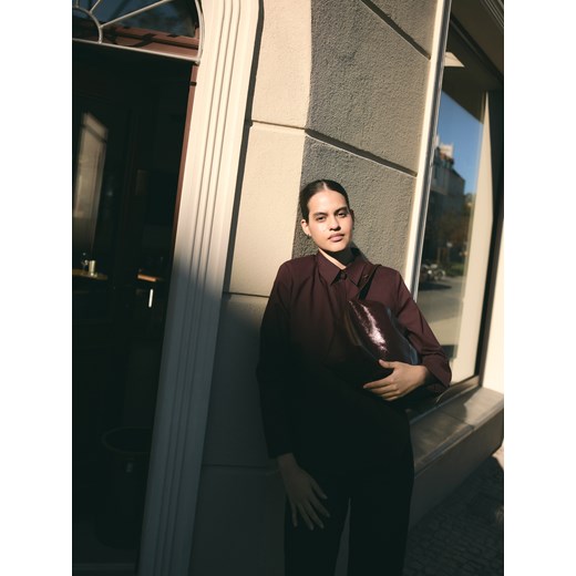 Reserved - Bawełniana koszula - bordowy ze sklepu Reserved w kategorii Koszule damskie - zdjęcie 187912627