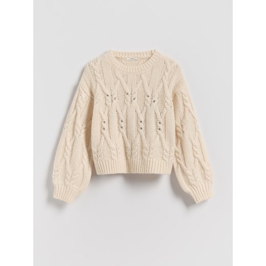 Reserved - Sweter z domieszką wełny - złamana biel ze sklepu Reserved w kategorii Swetry dziewczęce - zdjęcie 187912685