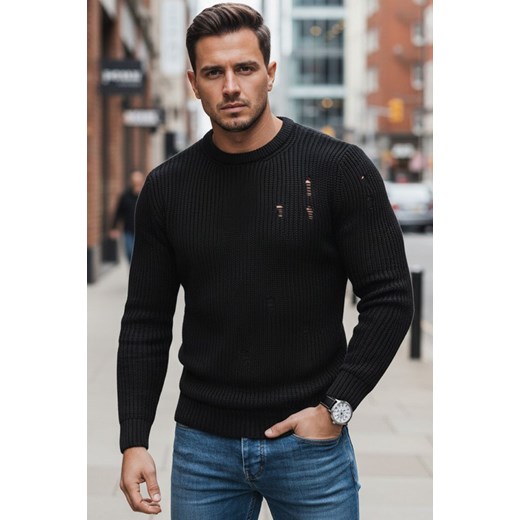 Sweter męski czarny Dstreet WX1991 ze sklepu DSTREET.PL w kategorii Swetry męskie - zdjęcie 187912788