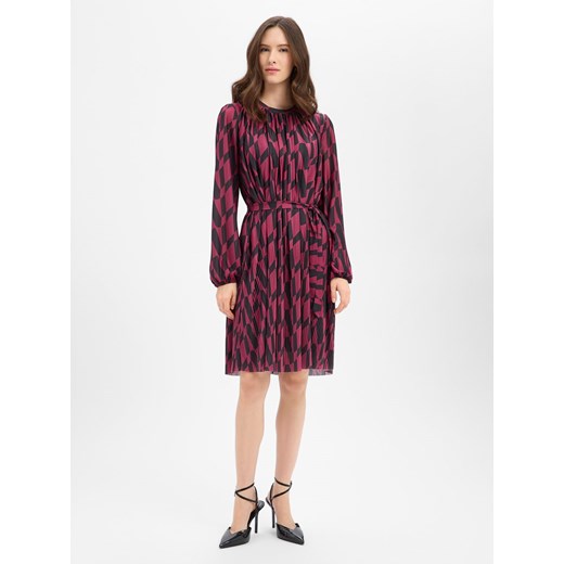 Guido Maria Kretschmer Damska sukienka na co dzień - Susan Kobiety Sztuczne włókno bakłażanowy wzorzysty ze sklepu vangraaf w kategorii Sukienki - zdjęcie 187912799