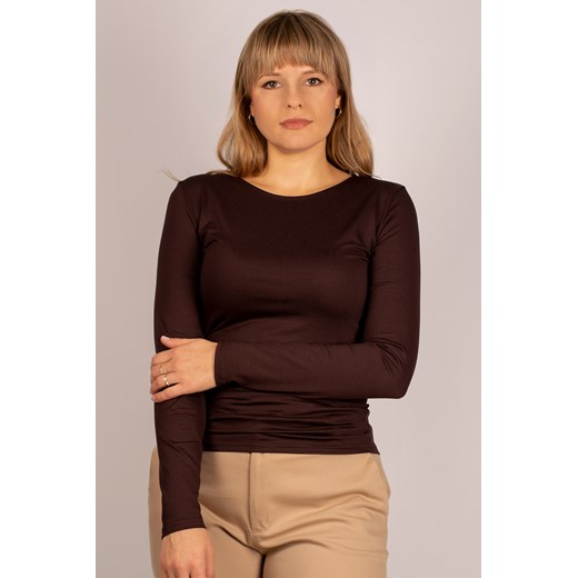 Babell Manati bluzka wiskozowa z długim rękawem brąz ze sklepu kontri.pl w kategorii Bluzki damskie - zdjęcie 187914847