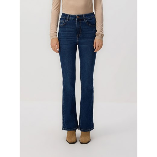 Reserved - Jeansy flare z krótszą nogawką - granatowy ze sklepu Reserved w kategorii Jeansy damskie - zdjęcie 187915128