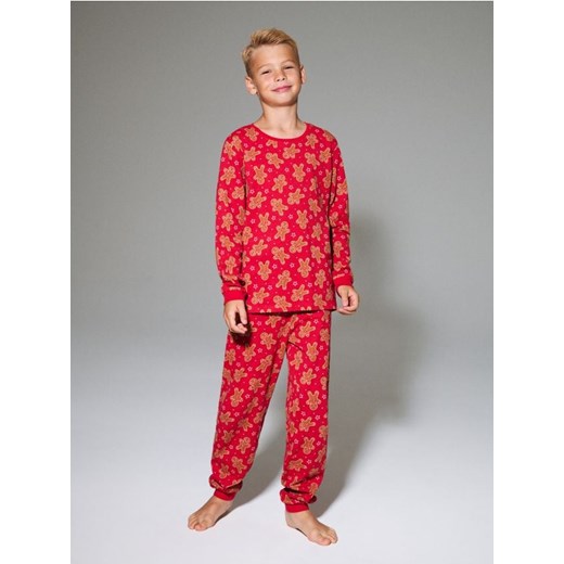 Sinsay - Świąteczna piżama dwuczęściowa z motywem pierniczków - czerwony Sinsay 152 (11-12 l) Sinsay