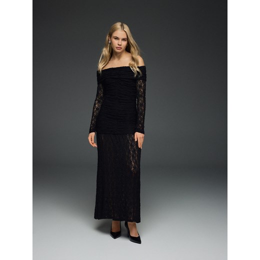 Reserved - Strukturalna sukienka maxi - czarny ze sklepu Reserved w kategorii Sukienki - zdjęcie 187916355