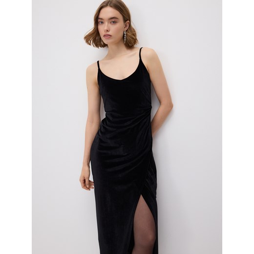 Reserved - Sukienka maxi z asymetrycznym rozcięciem - czarny ze sklepu Reserved w kategorii Sukienki - zdjęcie 187916359