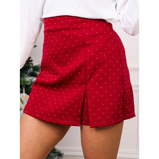 SPÓDNICO-SPODENKI ZDOBIONE CYRKONIAMI- BORDOWE ze sklepu olika.com.pl w kategorii Spódnice - zdjęcie 187916549