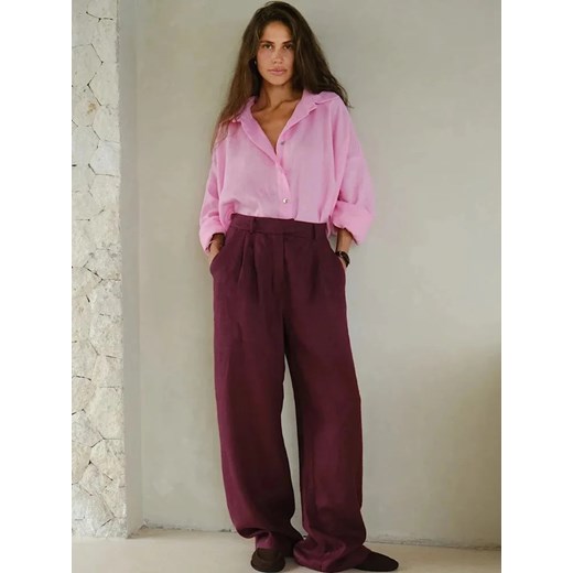 Damska lekka koszula oversize - Różowy S ze sklepu Intimica.pl w kategorii Koszule damskie - zdjęcie 187917618