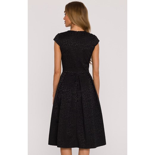 Czarna sukienka damska z kontrafałdami M892, Kolor czarny, Rozmiar L, MOE ze sklepu Primodo w kategorii Sukienki - zdjęcie 187917886