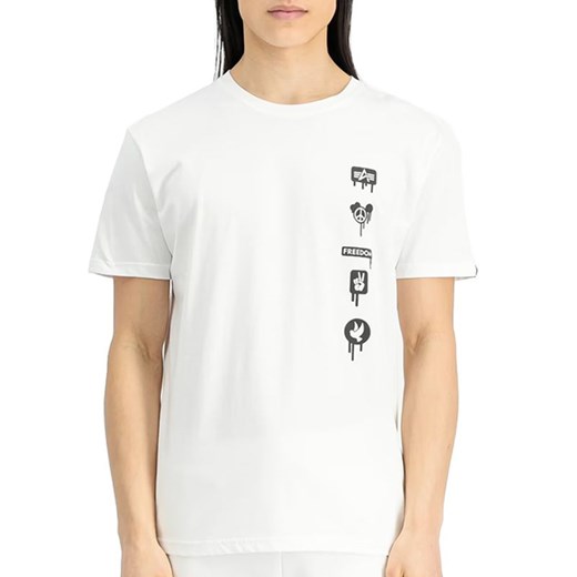 Koszulka męska Alpha Industries Freedom 15653909 - biała ze sklepu streetstyle24.pl w kategorii T-shirty męskie - zdjęcie 187917997