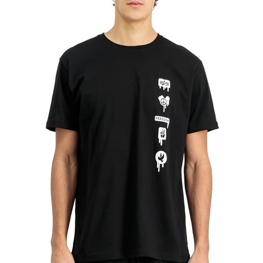 Koszulka męska Alpha Industries Freedom 15653903 - czarna ze sklepu streetstyle24.pl w kategorii T-shirty męskie - zdjęcie 187917998