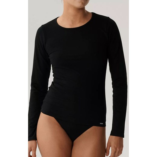Koszulka damska z długim rękawem BLV-200-CZARNY, Kolor czarny, Rozmiar M, ATLANTIC ze sklepu Intymna w kategorii Bluzki damskie - zdjęcie 187918035