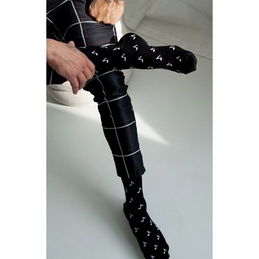 Skarpetki męskie czarne Nuty 0125.077, Kolor czarny-wzór, Rozmiar 43-46, Milena ze sklepu Intymna w kategorii Skarpetki męskie - zdjęcie 187918309