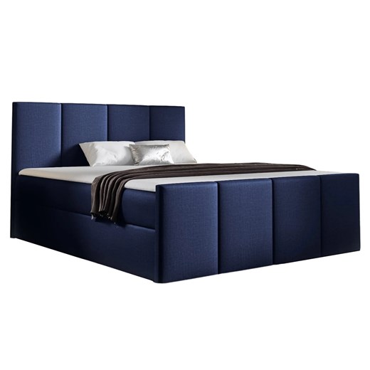 Granatowe welurowe łóżko kontynentalne 5 rozmiarów L0-R31 ze sklepu Edinos.pl w kategorii Łóżka i materace - zdjęcie 187918539