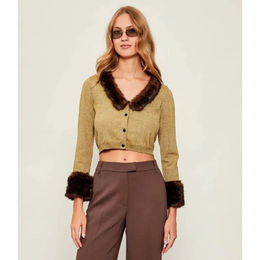 Pinko Kardigan 2w1 BLUE LAGOON | Cropped Fit ze sklepu Gomez Fashion Store w kategorii Swetry damskie - zdjęcie 187918658