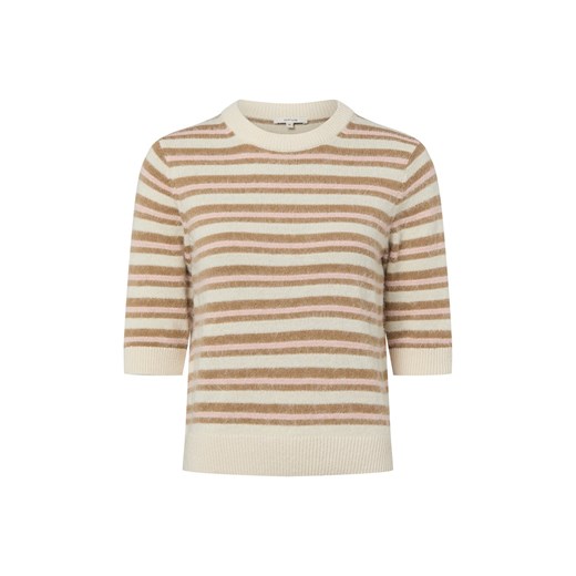 Opus Damska koszula z dzianiny z wełną i moherem - Puvet Kobiety Bawełna beżowy w paski ze sklepu vangraaf w kategorii Swetry damskie - zdjęcie 187919536