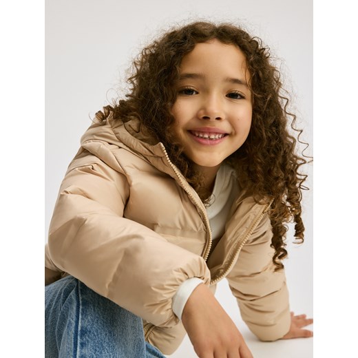 Reserved - Pikowana kurtka z puchem - beżowy ze sklepu Reserved w kategorii Kurtki dziewczęce - zdjęcie 187919676