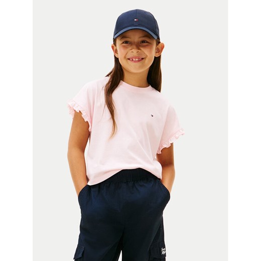 Tommy Hilfiger T-Shirt KG0KG08970 S Różowy Regular Fit ze sklepu MODIVO w kategorii Bluzki dziewczęce - zdjęcie 187919895