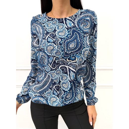Niebieska Bluzka ze Wzorem Paisley Modnakiecka.pl 46 ModnaKiecka.pl