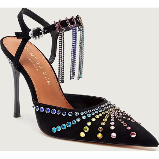 Kurt Geiger Szpilki KURT CRYSTAL | zamsz ze sklepu Gomez Fashion Store w kategorii Czółenka - zdjęcie 187920235