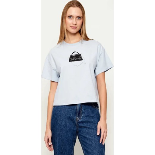 Karl Lagerfeld T-shirt Signature bag | Oversize fit ze sklepu Gomez Fashion Store w kategorii Bluzki damskie - zdjęcie 187920245