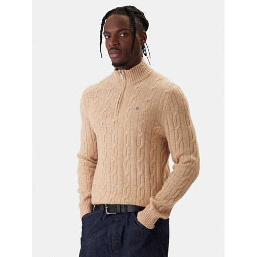 Gant Sweter 8050260 Beżowy Regular Fit ze sklepu MODIVO w kategorii Swetry męskie - zdjęcie 187922916