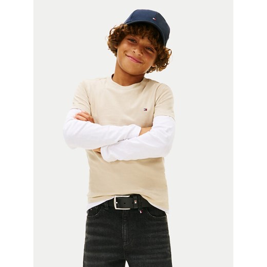 Tommy Hilfiger T-Shirt KB0KB06879 Beżowy Regular Fit ze sklepu MODIVO w kategorii T-shirty chłopięce - zdjęcie 187922965