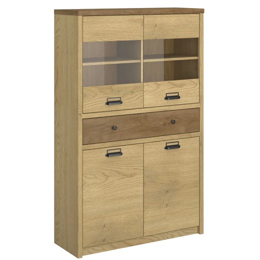 Niska witryna do salonu loft dąb cremona + dąb lefkas F2-S18 ze sklepu Edinos.pl w kategorii Komody - zdjęcie 187924105