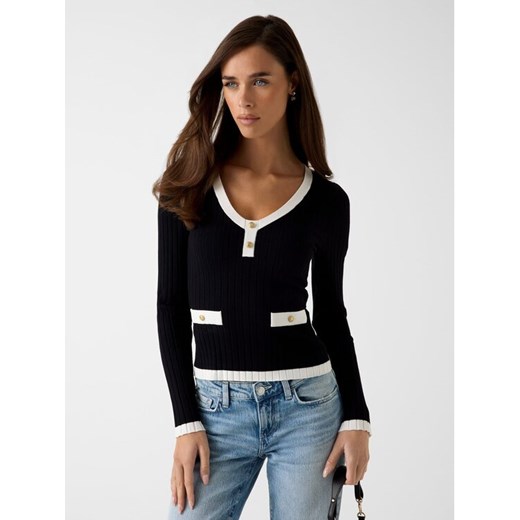 Guess Sweter 180588 Czarny Classic Fit ze sklepu MODIVO w kategorii Swetry damskie - zdjęcie 187924669