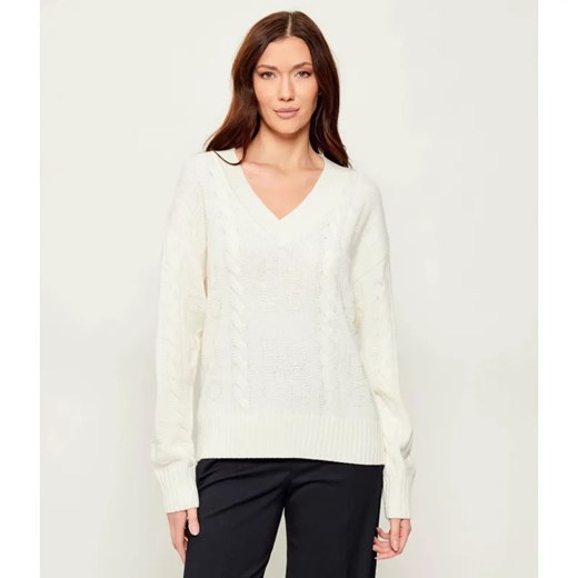 HUGO Sweter Sypres | Oversize fit | z dodatkiem wełny ze sklepu Gomez Fashion Store w kategorii Swetry damskie - zdjęcie 187924995