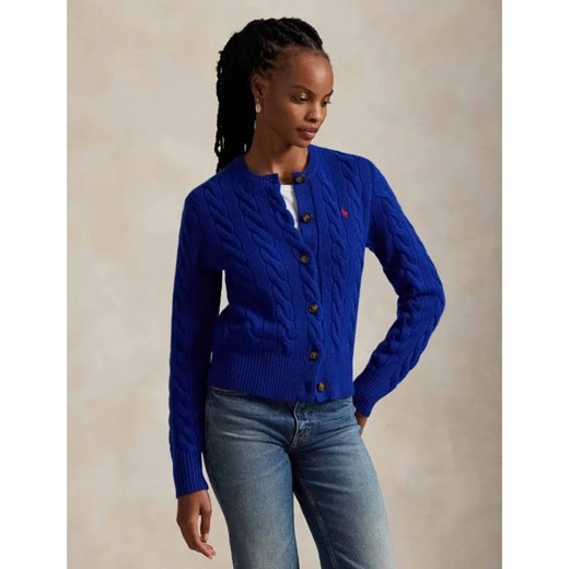 POLO RALPH LAUREN Wełniany kardigan | Slim Fit | z dodatkiem kaszmiru ze sklepu Gomez Fashion Store w kategorii Swetry damskie - zdjęcie 187925009