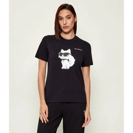 Karl Lagerfeld T-shirt IKON AQUARELLE | Regular Fit ze sklepu Gomez Fashion Store w kategorii Bluzki damskie - zdjęcie 187928606