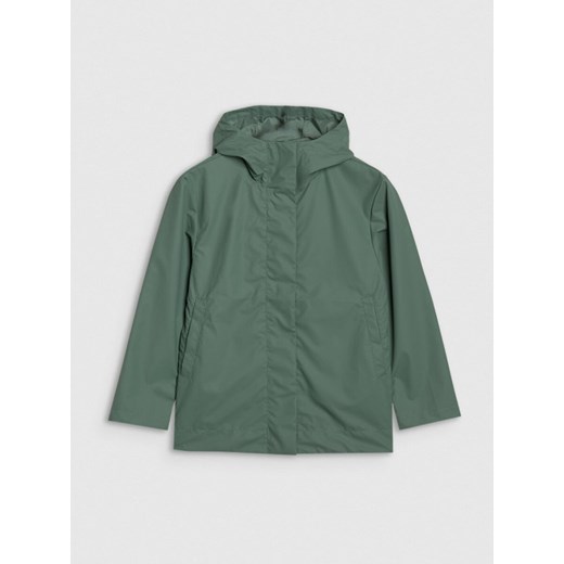 Dziecięca kurtka przejściowa przeciwdeszczowa  4F 4FJWSS25TJACU213 - zielona ze sklepu Sportstylestory.com w kategorii Kurtki dziewczęce - zdjęcie 187930776