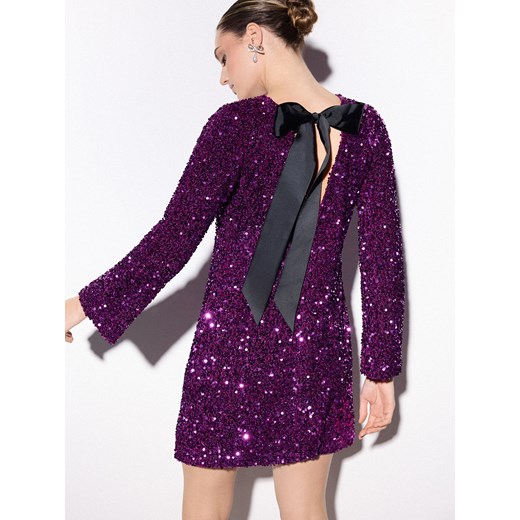 Mohito - Cekinowa fioletowa sukienka mini - fuksjowy ze sklepu Mohito w kategorii Sukienki - zdjęcie 187930875