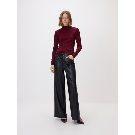Reserved - Błyszczący golf - bordowy ze sklepu Reserved w kategorii Swetry damskie - zdjęcie 187931008