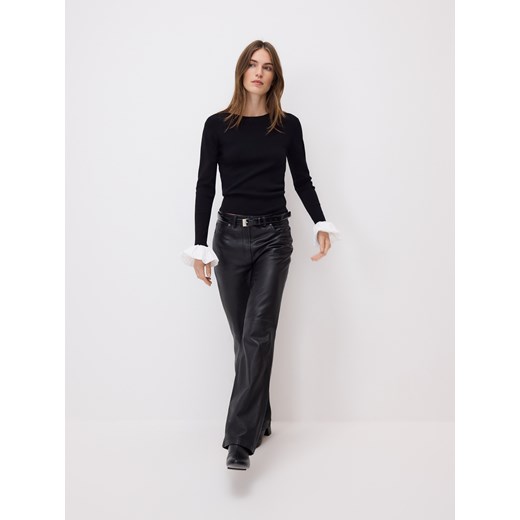 Reserved - Sweter z ozdobną wstawką - czarny ze sklepu Reserved w kategorii Swetry damskie - zdjęcie 187932727