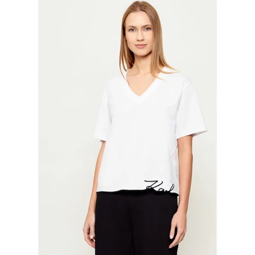 Karl Lagerfeld T-shirt signature | Oversize fit ze sklepu Gomez Fashion Store w kategorii Bluzki damskie - zdjęcie 187933739