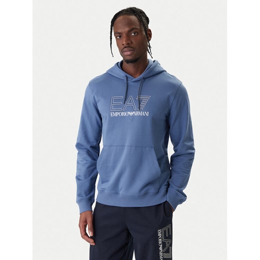 EA7 Emporio Armani Bluza 7M001313 AF13512 UB064 Niebieski Regular Fit ze sklepu MODIVO w kategorii Bluzy męskie - zdjęcie 187934106