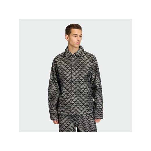 adidas Koszula jeansowa Monogram KC6379 Szary Loose Fit ze sklepu MODIVO w kategorii Koszule męskie - zdjęcie 187934149