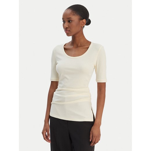 Calvin Klein Bluzka LV044E267G Beżowy Slim Fit ze sklepu MODIVO w kategorii Bluzki damskie - zdjęcie 187934158