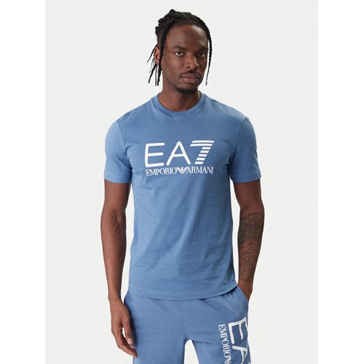 EA7 Emporio Armani T-Shirt 7M001412 AF22264 UB064 Niebieski Regular Fit ze sklepu MODIVO w kategorii T-shirty męskie - zdjęcie 187934196