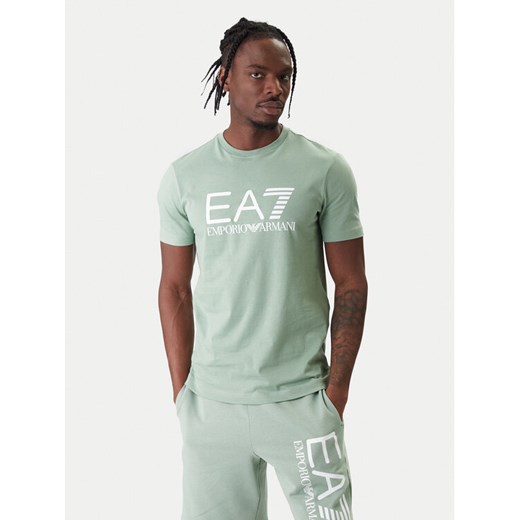 EA7 Emporio Armani T-Shirt 7M001412 AF22264 U7243 Zielony Regular Fit ze sklepu MODIVO w kategorii T-shirty męskie - zdjęcie 187934209
