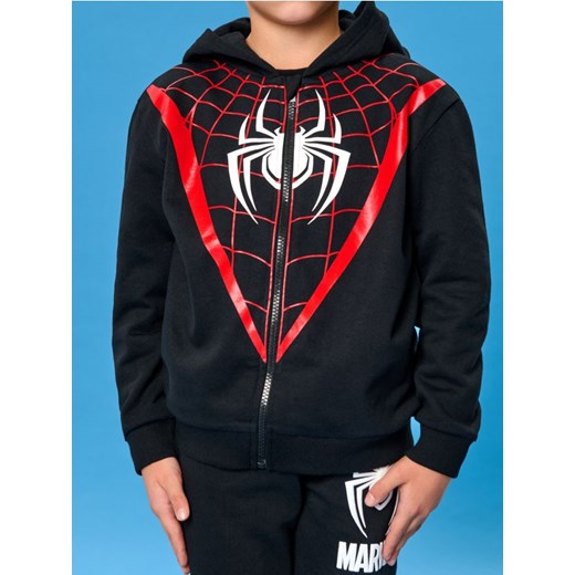 Sinsay - Rozpinana bluza z kapturem i wbudowaną maską Spider-Man - czarny ze sklepu Sinsay w kategorii Bluzy chłopięce - zdjęcie 187935839