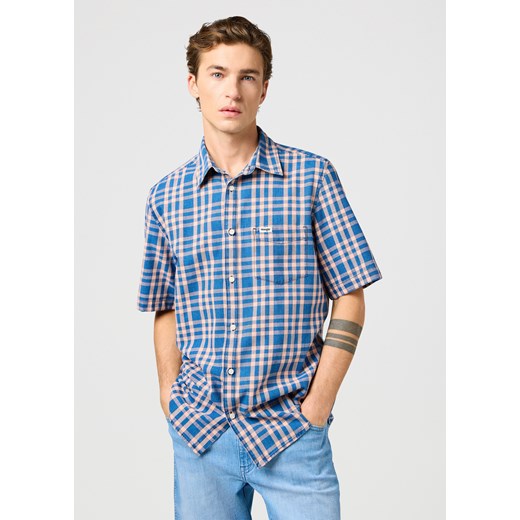 MESKA KOSZULA WRANGLER SS 1 PKT SHIRT FLAMINGO INDIGO 112362733 ze sklepu YouNeedit.pl w kategorii Koszule męskie - zdjęcie 187936938
